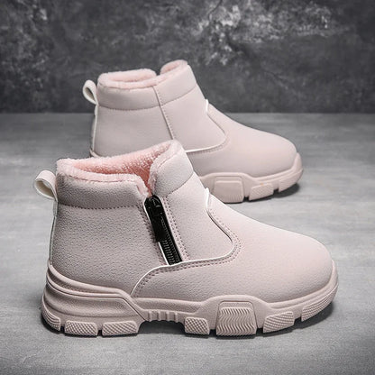 Girl's Snow Boot Winter Cotton Children's Shoes Outdoor Warm Plush Non-slip Simple Fashion Hard-wearing Boys Boots New Style