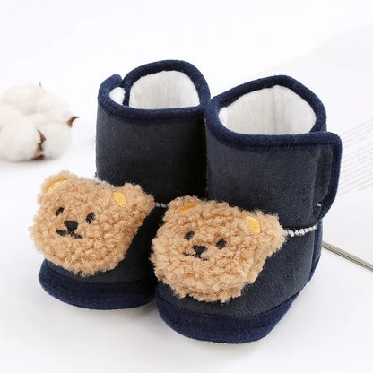 Baby Boots Newborn Winter Plush Snow Booties for Infant Boys Girls Soft Comfortable Lace Up Warming Shoes