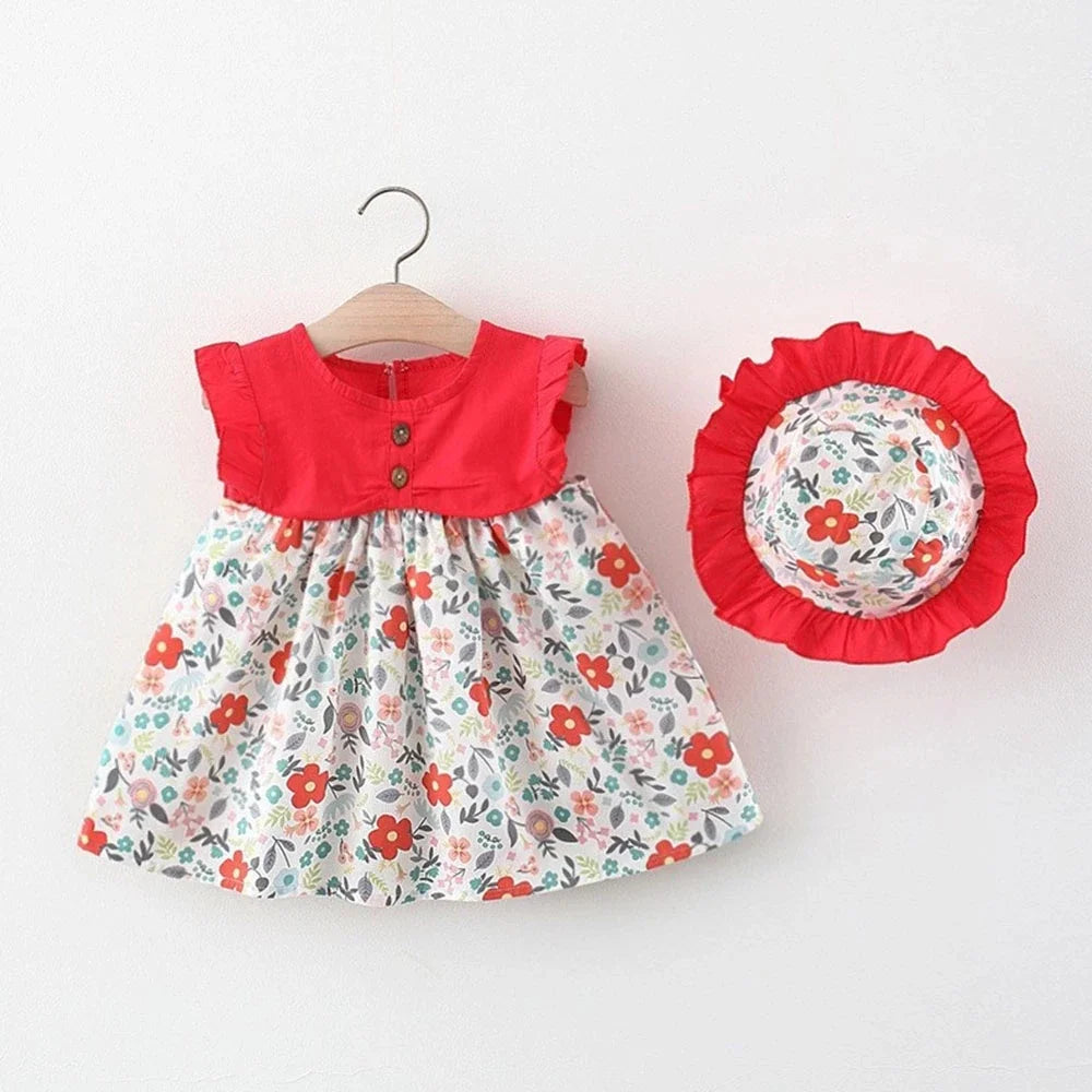 2025 Girls Cute Summer Sleeveless Dress Girl 2Pieces Sets Short Pants + Dress Set Stripe Patten for Baby 6-24M