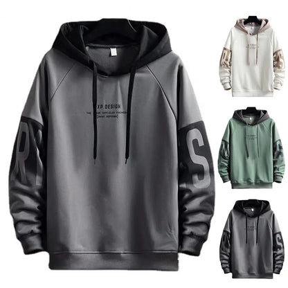 Pullover Sweatshirt Breathable Winter Hooded Plush Lining Men Sweatshirt Thick Skin-Touch Pullover Hoodie Daily Clothing