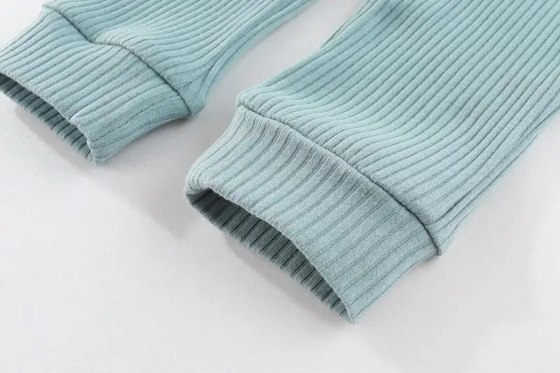 Kiddiezoom 1 Pcs Fashion Unisex Solid Baby Boy Girl Pants 0-24Months Cotton Ribbed Soft Newborn Leggings