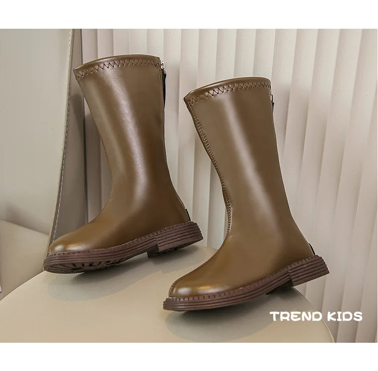 New Design Children Boots Girls Leather Shoes White Luxury Casual Sports Shoes Autumn Lightweight Girls Ankle Boots