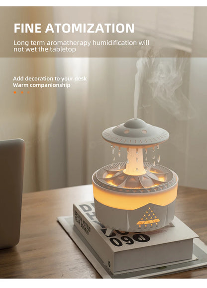 Rain Cloud Humidifier Water Drip with Remote Raindrop Humidifier Rain Cloud Diffuser Mushroom Air Humidifier with Rain Lamp
