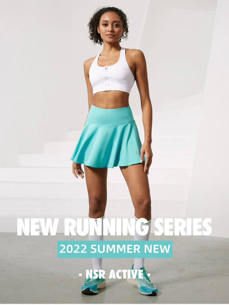 Women Sports Tennis Short Skirts Fitness Gym Leggings Golf Badminton Skort Athletic Running Workout Pleated Skirt With Pocket