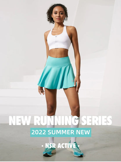 Women Sports Tennis Short Skirts Fitness Gym Leggings Golf Badminton Skort Athletic Running Workout Pleated Skirt With Pocket