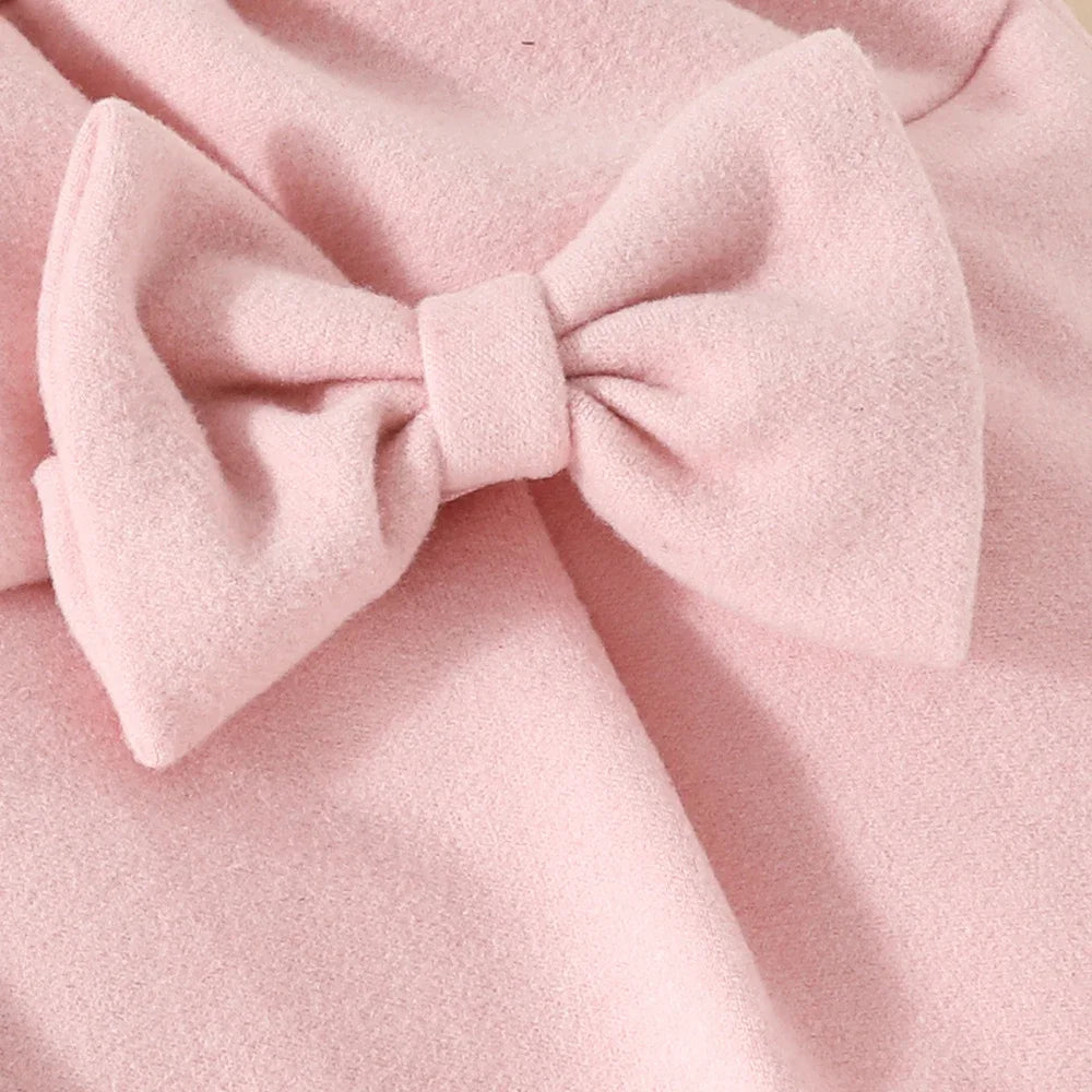 Baby Girls Clothes New Year Set 0-3Y Long Sleeve Big Bow Top Irregular Skirt and Beret 3Pcs Toddler Christmas Clothes