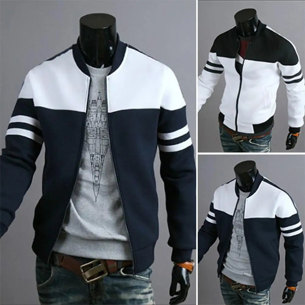 Men Bomber Jacket Patchwork Autumn Sportswear Coat Zipper Baseball Jacket Single Breasted Jackets for Men 2025 Chiquita's hombre