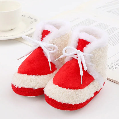 Baywell Cute Cartoon Animal Newborn Baby Boots Winter Plush Snow Booties for Boy Girl Soft Soled Comfortable Warming Shoes
