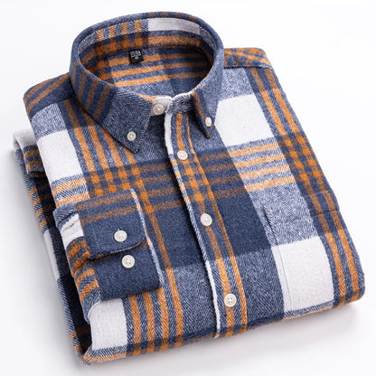 New in shirt plus size 7xl100%cotton long-sleeve shirts for men slim fit casual plain shirt soft kerokan designer plaid clothing