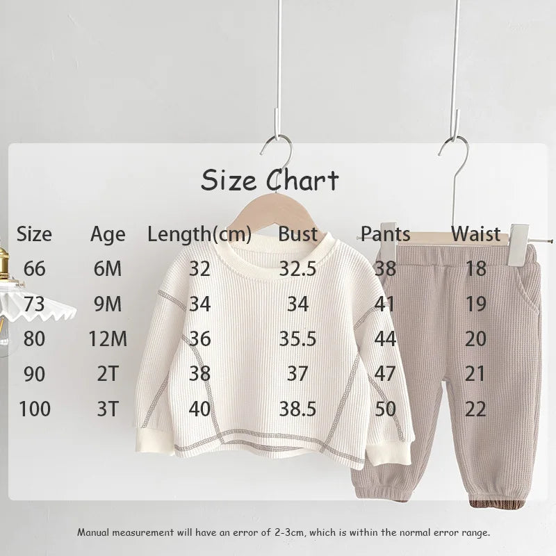 MILANCEL Spring Designer Kids Baby Clothes Casual Boys Suit Cool Infant Blouse And Pants2 PCs Waffle Clothing Set Outfits