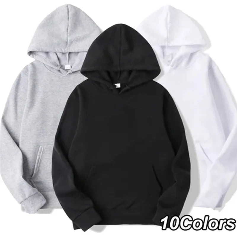 New Men's solid color hoodie autumn/winter fashion sportswear casual pullover couple street wear long sleeved top