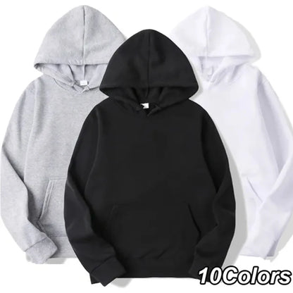 New Men's solid color hoodie autumn/winter fashion sportswear casual pullover couple street wear long sleeved top