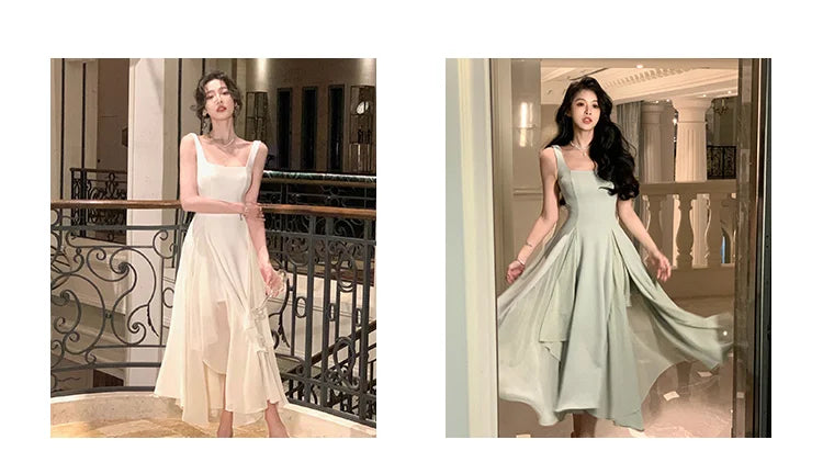 French Elegant Ruffles White Midi Dresses 2025 Summer New Evening Party Women Clothes Fashion Sundress Birthday Ladies Dress