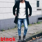 Men's Windbreaker Woolen Blend Coat Autumn Winter Fashion Solid Color Single Breasted Male Pea Coat Large Size Trench
