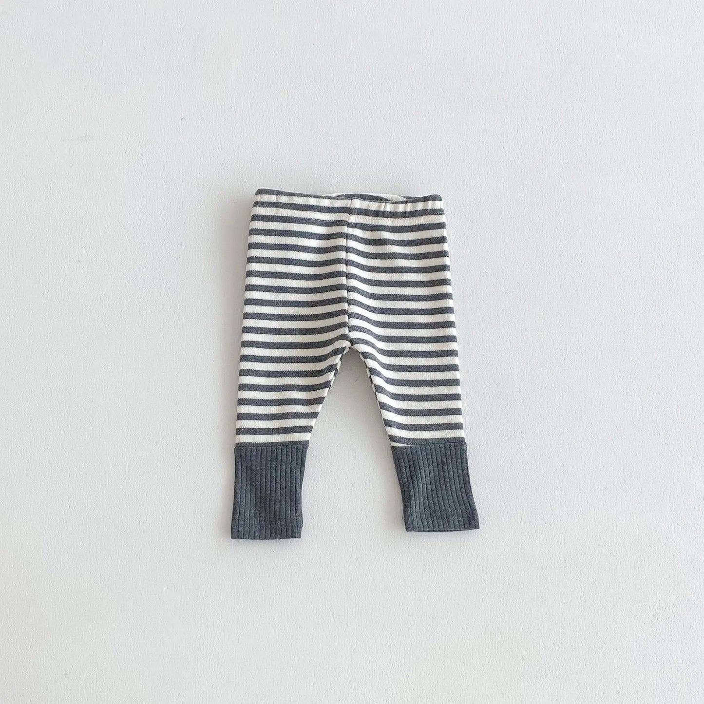 2025 Autumn New Baby Leggings Cotton Girls Striped Patchwork Leggings Infant Stretch Pants Toddler Trousers Boys Clothes