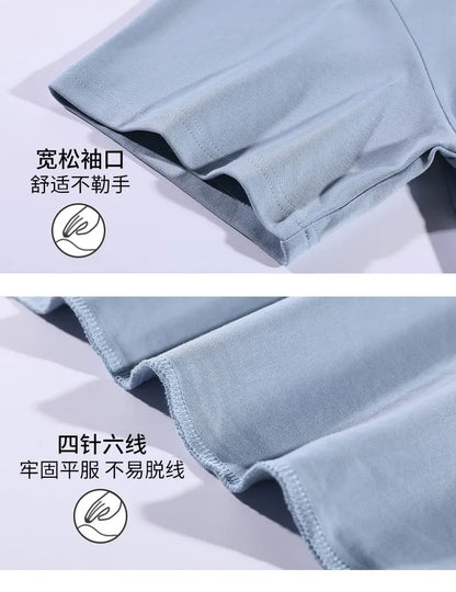 New Pajama Cartoon Cotton Pajamas for Women Summer Short Sleeved Long Pants Sleepwear Korean Fashion Rabbit Print Home Clothing