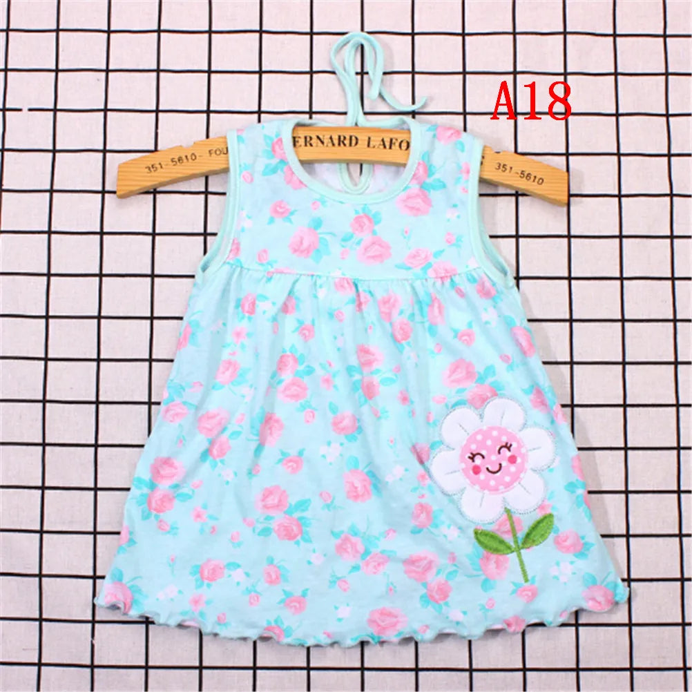 0-24M New born Cotton Flower Sleeveless Dresses Baby Girls Summer Multi Pattern Clothes Kids Princess Dress for 0-2Y Children