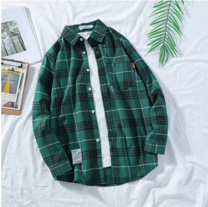 New Spring Long Sleeve Red Black Plaid Shirt Men Slim Fit Cotton Casual Shirts Men Clothing Coat Fashion Brand M-3XL
