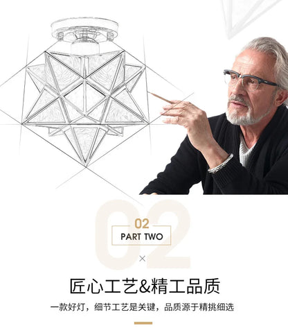 Lamps for Living Room Decor Five-pointed chandelier Modern Balcony Corridor Porch Fashion Network Red Star  Ceiling Light