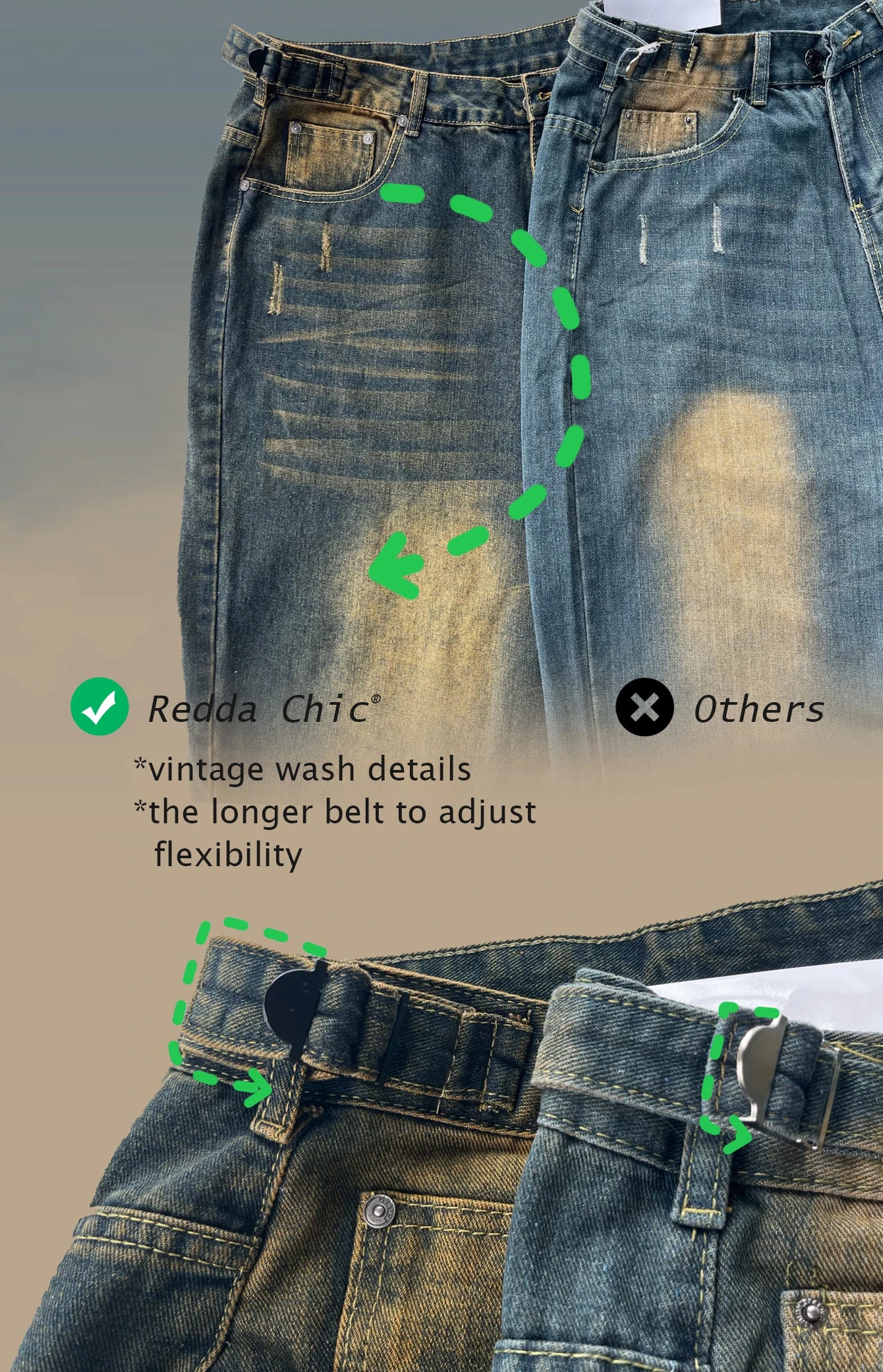 Big Size Green Wash Men Barrel Baggy Jeans Y2k Retro Adjust-waist Casual Wide Pants Oversized Skater Hip-hop Streetwear