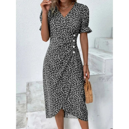 Elegant Ladies Midi Dress Geometric Button Split Dress Платья Vestidos Medievales Para Mujer De Verano Elbiseler Jurken Dames