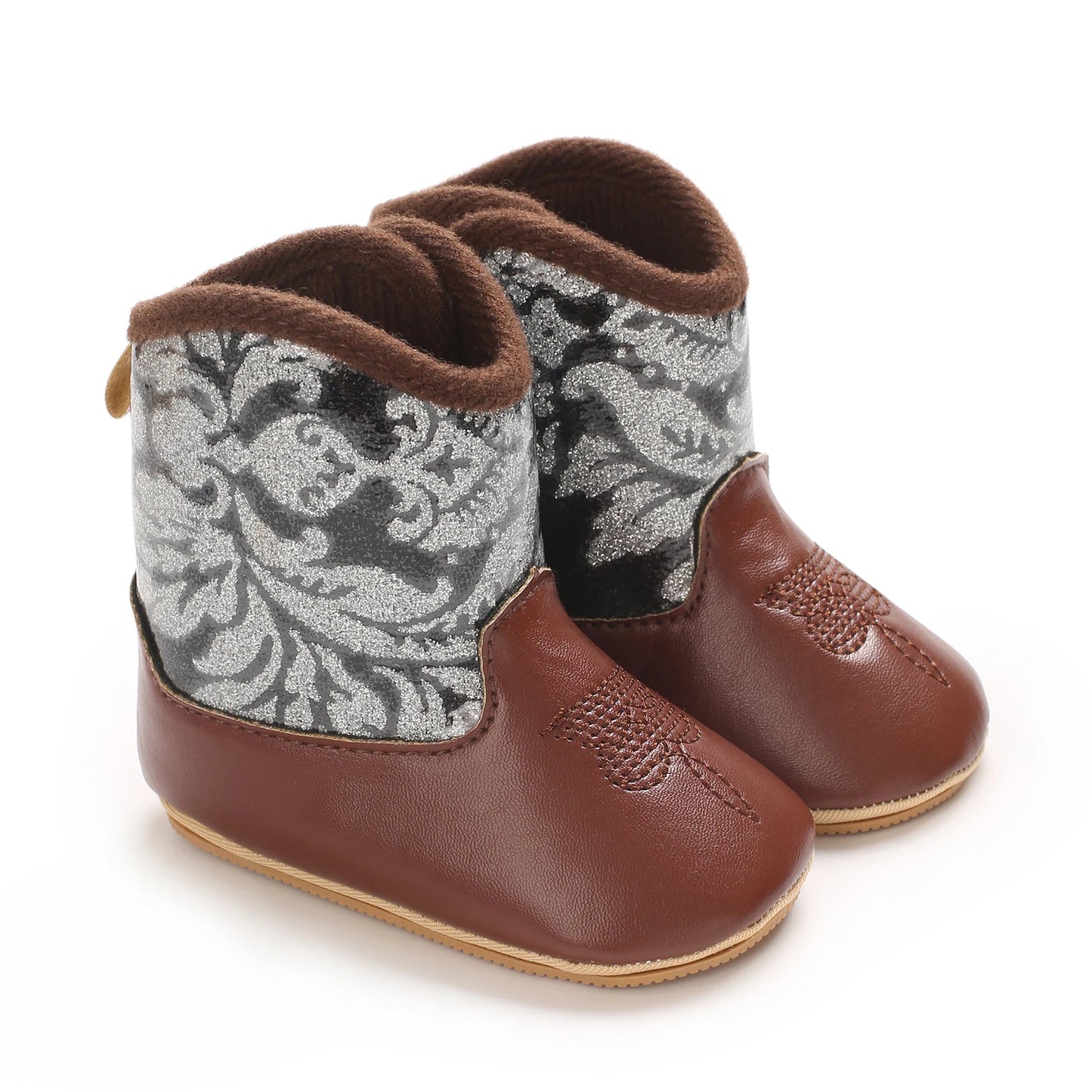 Baby Boots Made Of Soft PU and High-quality Cotton 2024 New Autumn and Winter Short Boots With Rubber Soles and Anti Slip Baby
