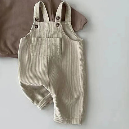 New Spring Baby Pants Toddler Boys Solid Corduroy Suspender Trousers  Girls Overalls Kids Basic Playsuit Jumpsuit Clothing
