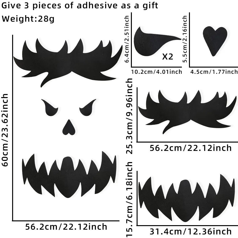 Halloween decoration room door stickers window décor skeleton hand pumpkin DIY devil witch hat glass window stickers ghost