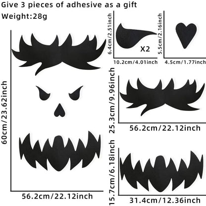 Halloween decoration room door stickers window décor skeleton hand pumpkin DIY devil witch hat glass window stickers ghost