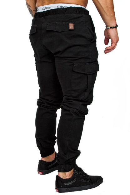 New Men's Casual Work Pants With Multiple Pockets Sports Jogger Pants