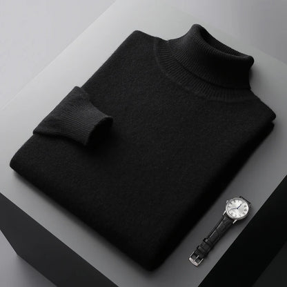 Autumn and winter new 100% merino cashmere sweater men's knitted pullover padded warm turtle neck fashion loose plus size coat