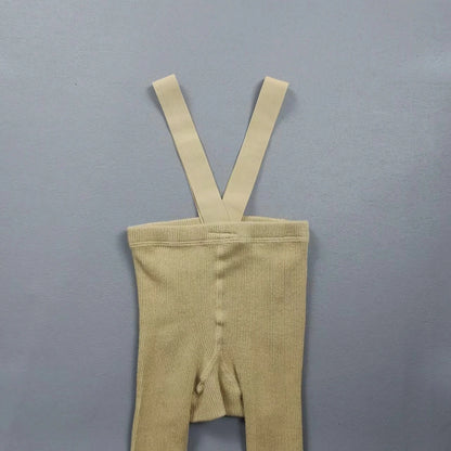 Baby Children's Pantyhose Spring And Autumn Female Baby Cute Solid Color High Waist High Elastic Overall Leggings Bib