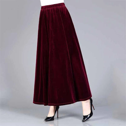 Skirt For Women Casual Skirt A-line Skirt Casual Outings Black Versatile Long Velvet Skirt A-line Skirt Daily Wear