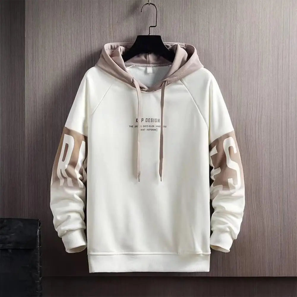 Pullover Sweatshirt Breathable Winter Hooded Plush Lining Men Sweatshirt Thick Skin-Touch Pullover Hoodie Daily Clothing