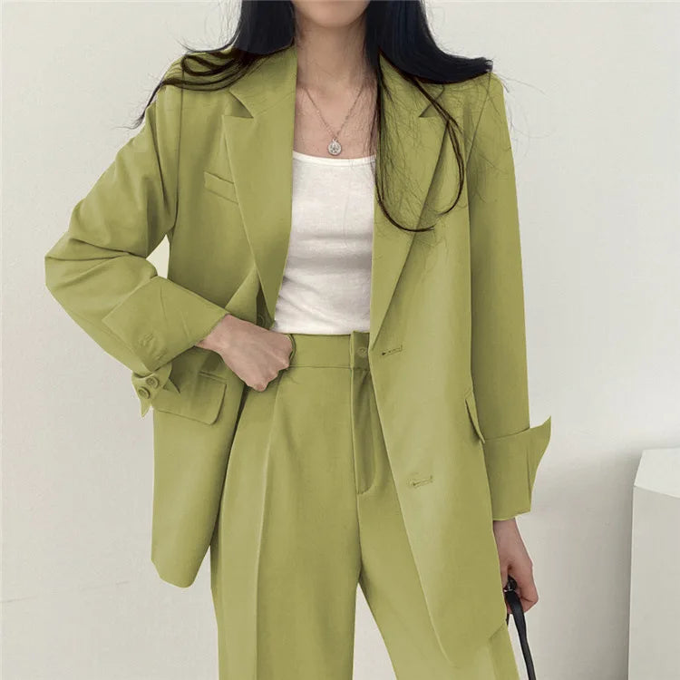 Fall Fashion Long Sleeve Blazer Mujer Pant Sets Blazers Women 2025 Casual Women's 2 Piece Outfit Set Suits Outwear