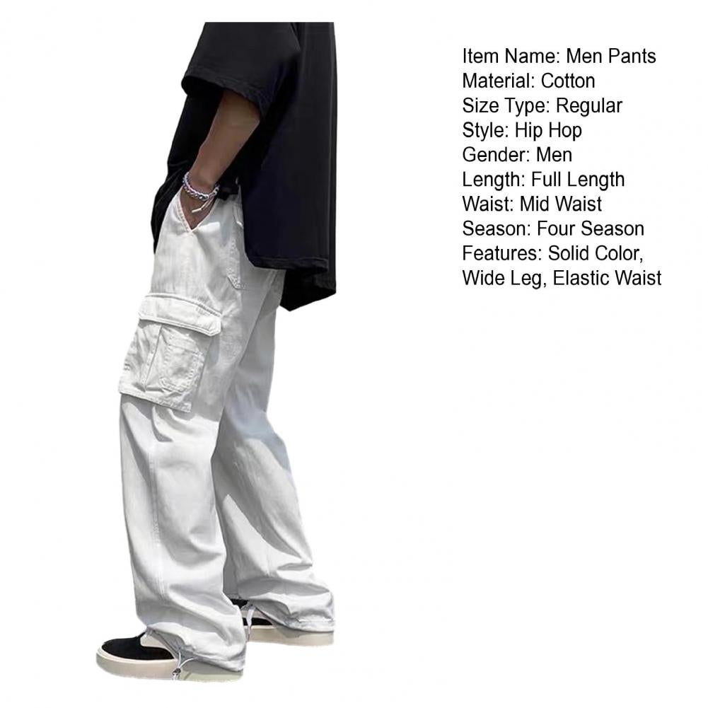 New Cargo Pants Men's Loose Straight Oversize Clothing Solid Grey Versatile Work Wear Black Joggers Cotton Casual Male Trousers