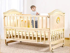 Mini Baby Crib 4 in 1 Convertible with Memory Foam Mattress(38"by 24") Included, Cunas para Babes 2024 Natural Wood Portable Crib