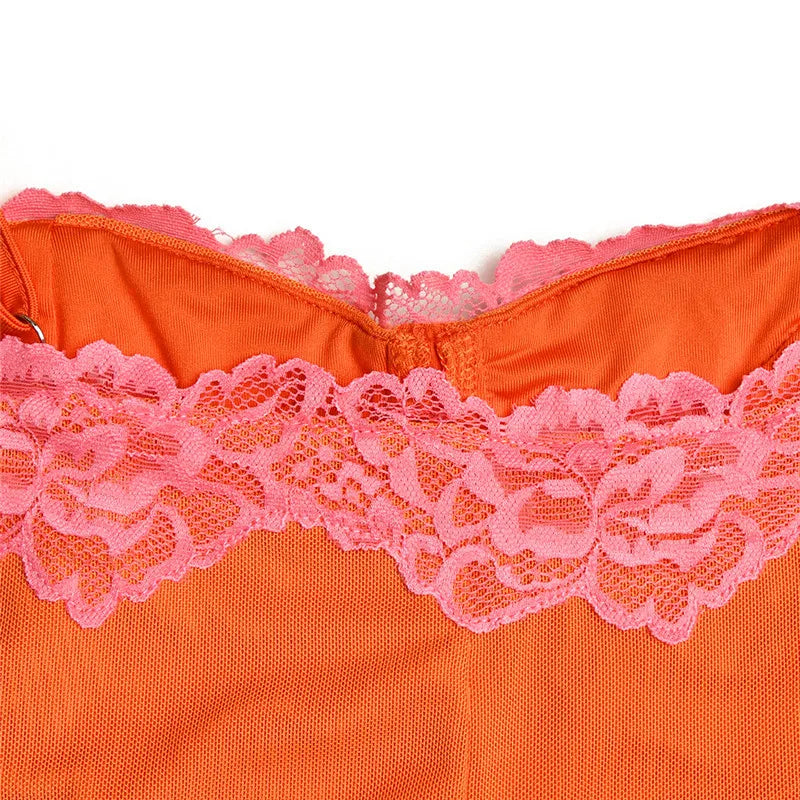 Mozision Lace Spaghetti Strap Bodycon Maxi Dress Women Robe New Patchwork Strapless Sleeveless Backless Sexy Club Party Dress