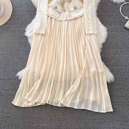 Runway Designer Summer Flower Embroidery Lace Chiffon Prom Dress Women Short Sleeve Single Breasted Midi Long Vestidos Party