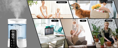 SEJOY Humidifier for Bedrooms, Large Rooms and Babies, Ultrasonic Cool Mist Top Fill Desk Humidifier Rotating Nozzle Silent