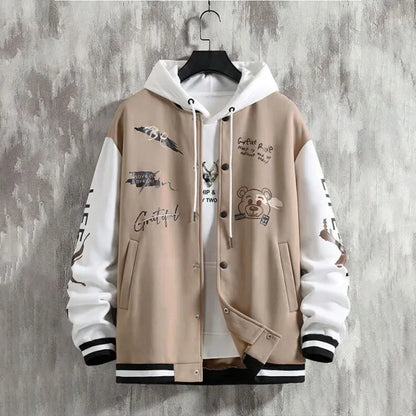 2025 New Jacket Coat Letter Printed  Wear Men Baseball Jacket Casual Long Sleeve Stand Jackets Men's Coats Sweatshirts Outerwear
