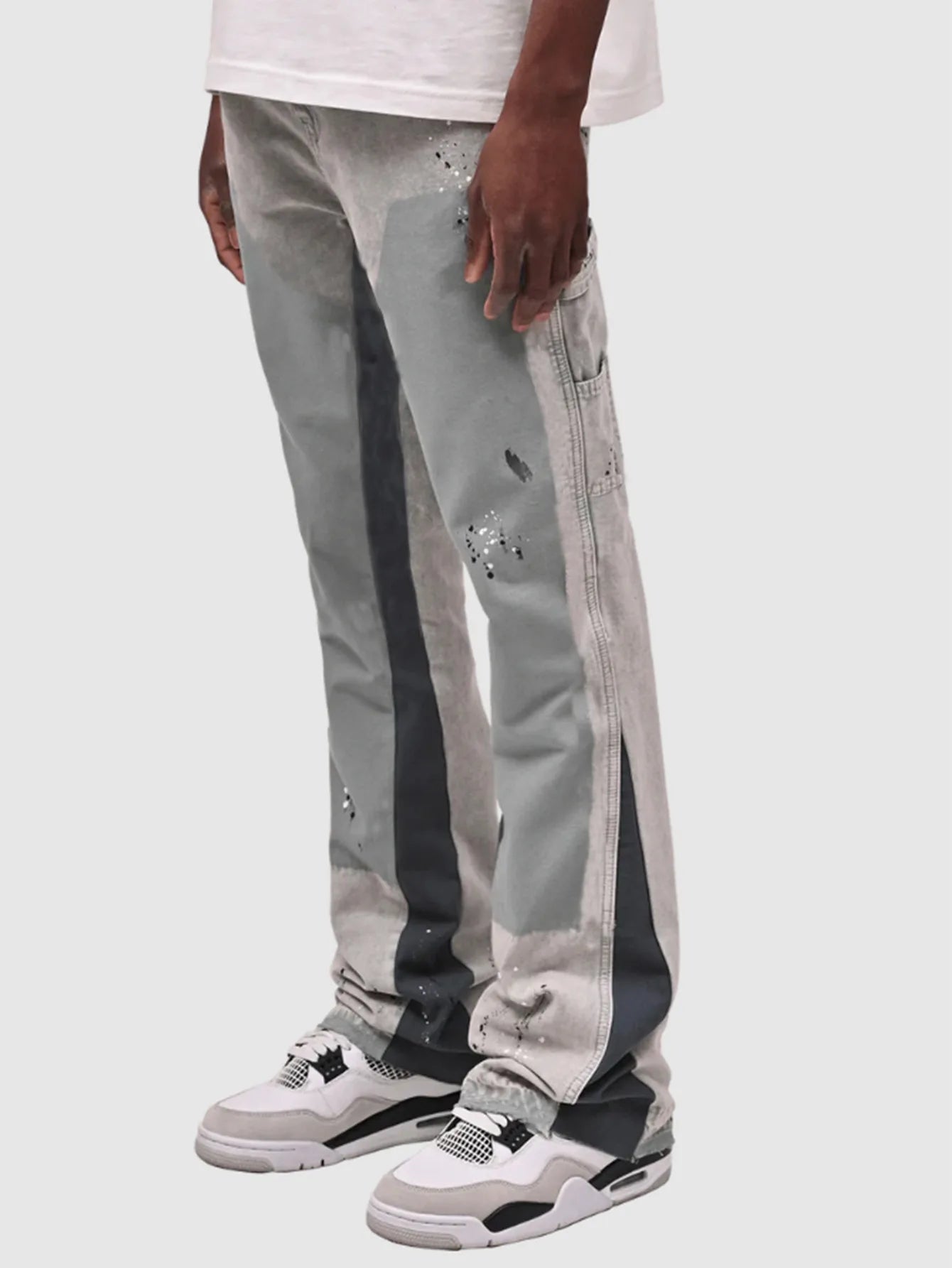 Washed Jeans Men Vintage Ankle Length Trousers Mid Waist Pockets Button Zipper Fly Distressed Denims Streetwear Straight Pants