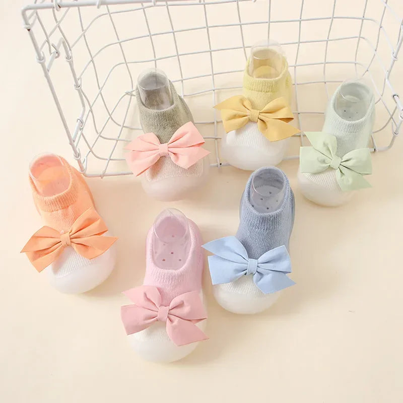 Spring and Summer New Fashion Bowknot Children's Indoor Shoes Cute Princess Style Baby Socks Shoes Baby Walking Shoes