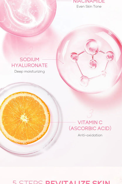 LAIKOU Sakura Kit Skin Care Sets Moisturizing and Reducing Fine Lines Cleansing Pore Product 5-Piece Korean Christmas Gift Set