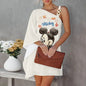 Disney Diagonal Collar One-Shoulder Party Dresses Minnie Mouse Dress Mickey Elegant Dresses for Women Evening Luxury Sexy Collar