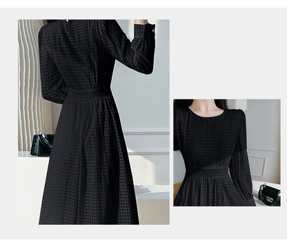 Lace Long Sleeves White Midi Dresses for Women 2025 New Autumn French Elegant Fashion Evening Wedding Party Robe Female Clothing