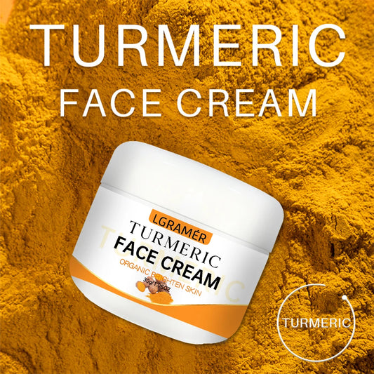 Turmeric Whitening Face Cream Wrinkle Removal Lighten Fine Lines Makes Skin Look More Youthful Brighten Moisturize Facial Care
