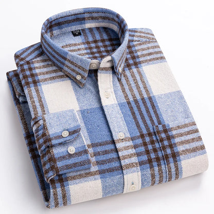 New in shirt plus size 7xl100%cotton long-sleeve shirts for men slim fit casual plain shirt soft kerokan designer plaid clothing