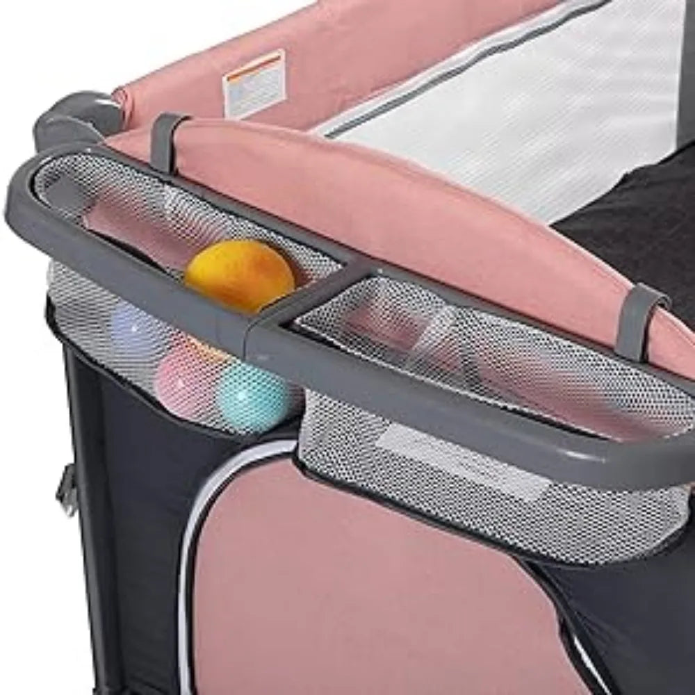 5 in 1 Baby Crib,Baby Bassinet, Bedside Cribs, Pack and Play with Bassinet and Changing Table, Portable Travel Baby Bassinet