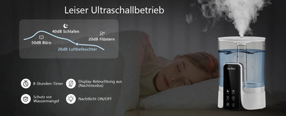 SEJOY Humidifier for Bedrooms, Large Rooms and Babies, Ultrasonic Cool Mist Top Fill Desk Humidifier Rotating Nozzle Silent